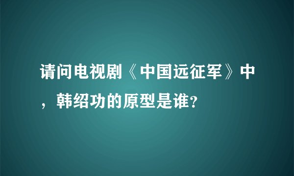 请问电视剧《中国远征军》中，韩绍功的原型是谁？