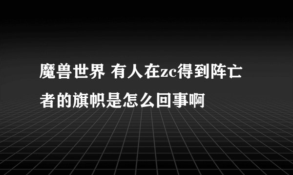 魔兽世界 有人在zc得到阵亡者的旗帜是怎么回事啊