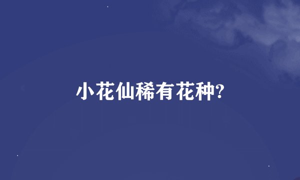 小花仙稀有花种?