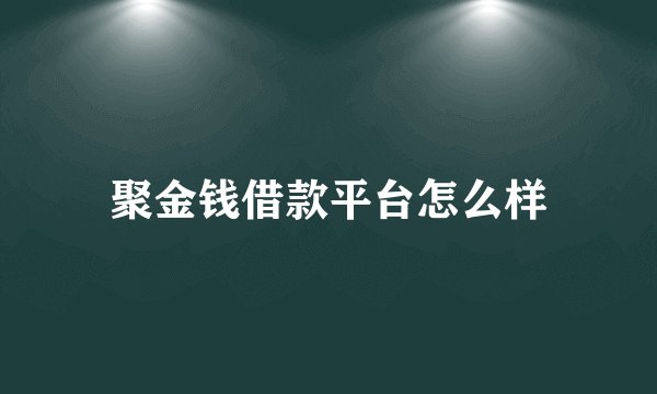 聚金钱借款平台怎么样