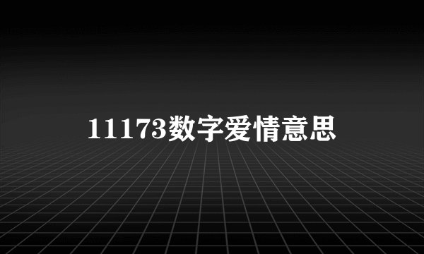 11173数字爱情意思