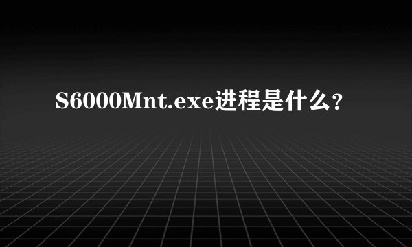S6000Mnt.exe进程是什么？