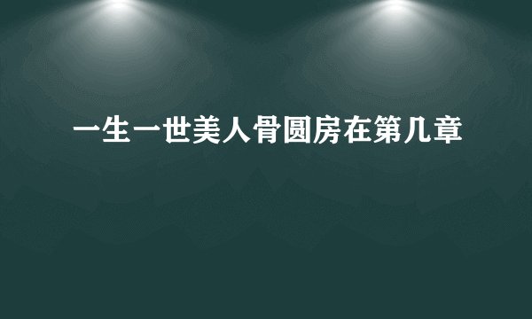 一生一世美人骨圆房在第几章