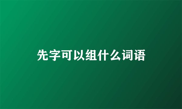 先字可以组什么词语