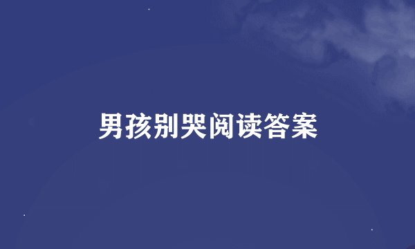 男孩别哭阅读答案