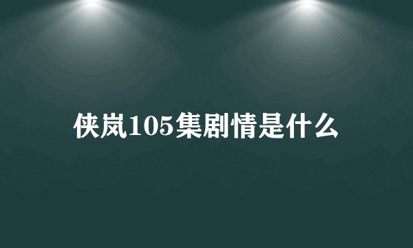 侠岚105集剧情是什么