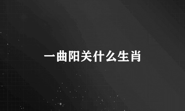 一曲阳关什么生肖