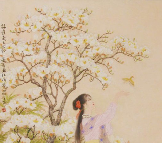 轻风摇细柳，淡月映梅花。”求全诗。