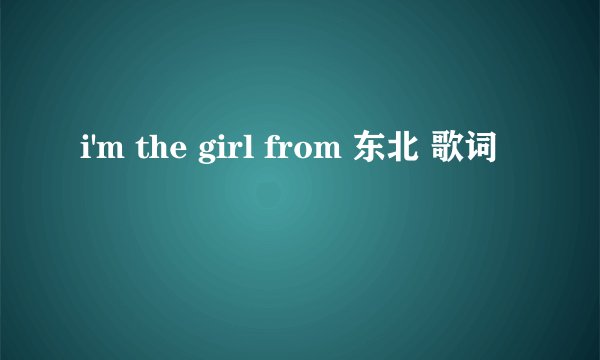 i'm the girl from 东北 歌词