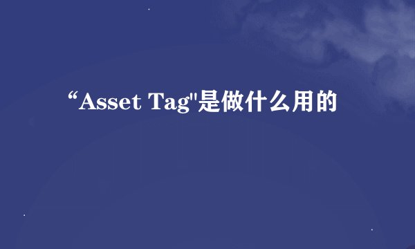 “Asset Tag