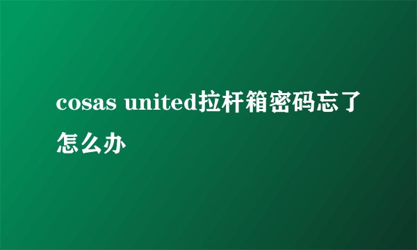 cosas united拉杆箱密码忘了怎么办