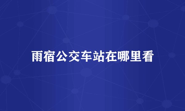雨宿公交车站在哪里看