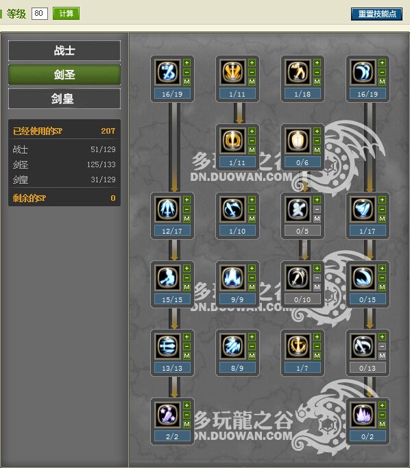 求龙之谷剑皇纯PK加点图要2015的