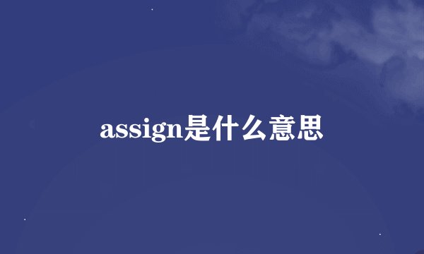 assign是什么意思