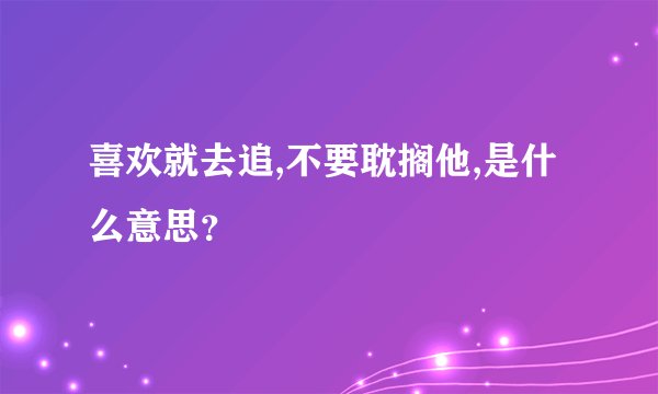 喜欢就去追,不要耽搁他,是什么意思？