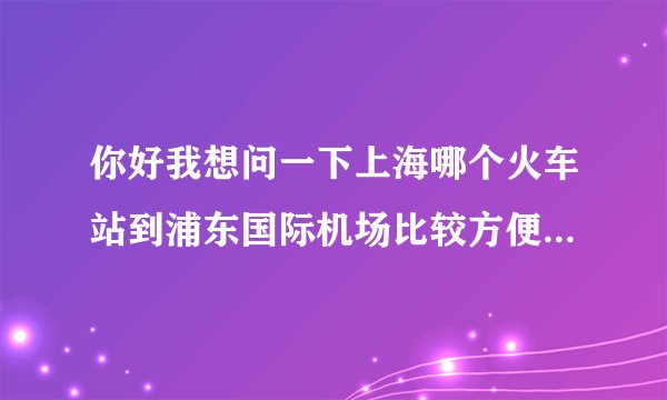你好我想问一下上海哪个火车站到浦东国际机场比较方便，我打算坐机场大巴去，回答的越仔细越好