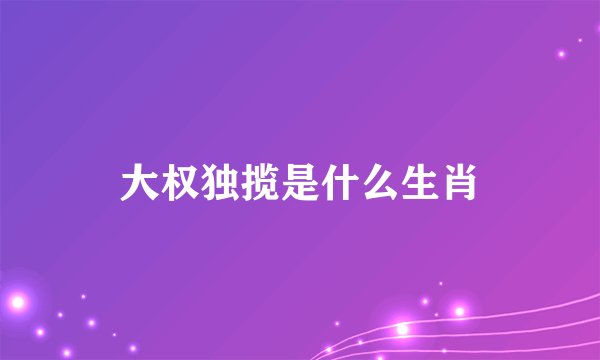 大权独揽是什么生肖