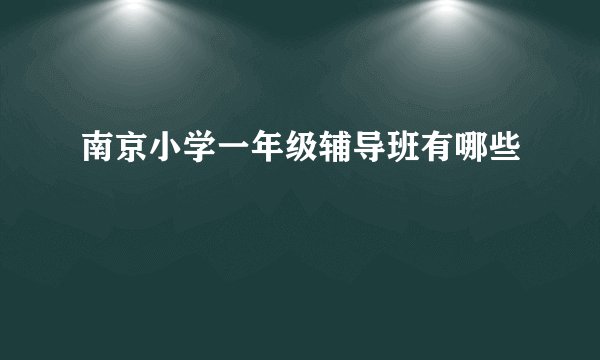 南京小学一年级辅导班有哪些