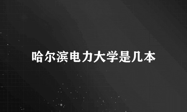 哈尔滨电力大学是几本