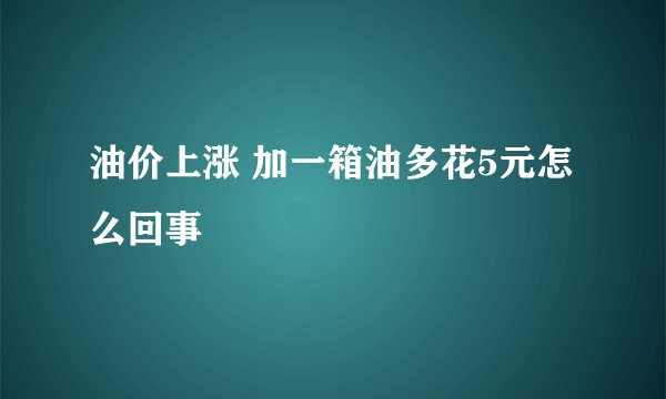 油价上涨 加一箱油多花5元怎么回事