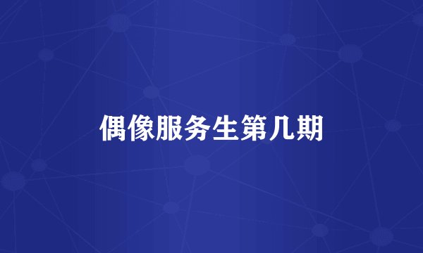 偶像服务生第几期