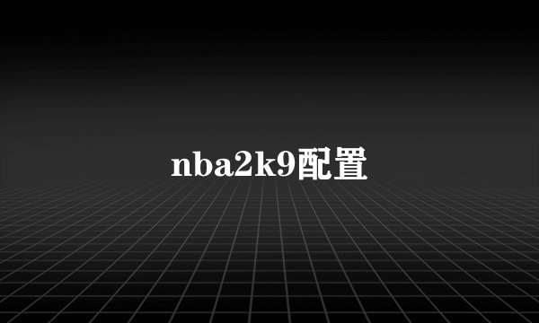 nba2k9配置