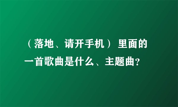（落地、请开手机） 里面的一首歌曲是什么、主题曲？