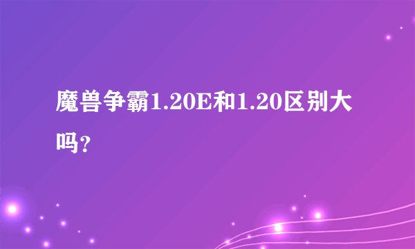 魔兽争霸1.20E和1.20区别大吗？