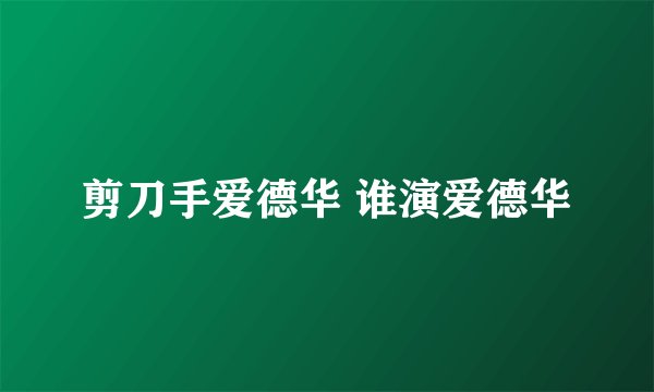 剪刀手爱德华 谁演爱德华