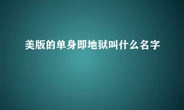 美版的单身即地狱叫什么名字