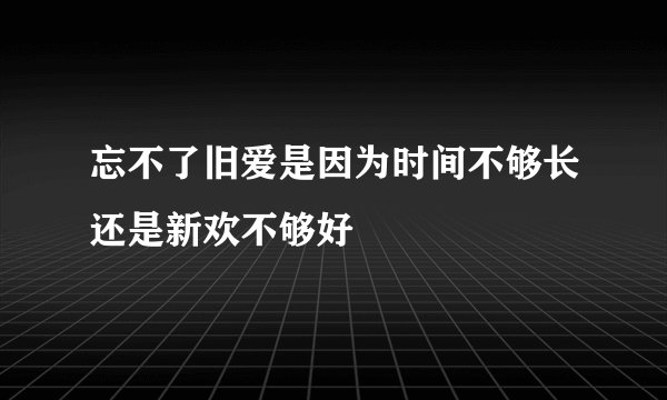 忘不了旧爱是因为时间不够长还是新欢不够好