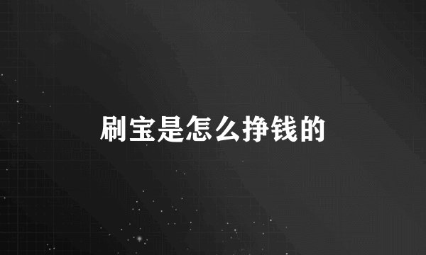 刷宝是怎么挣钱的