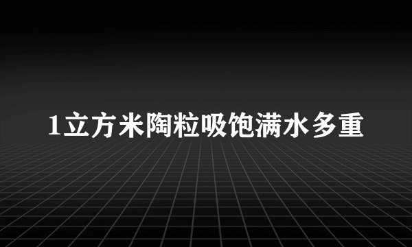 1立方米陶粒吸饱满水多重