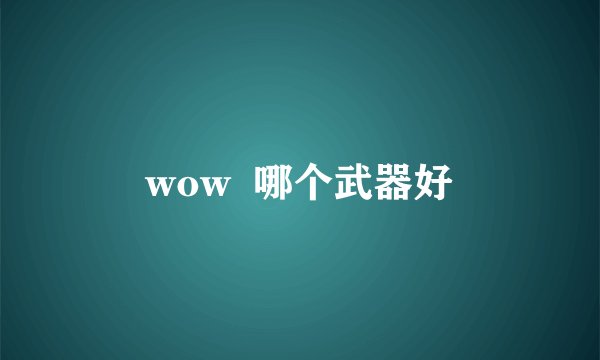 wow  哪个武器好