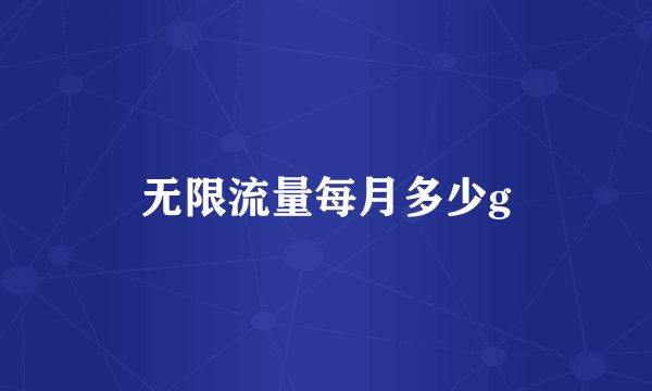 无限流量每月多少g