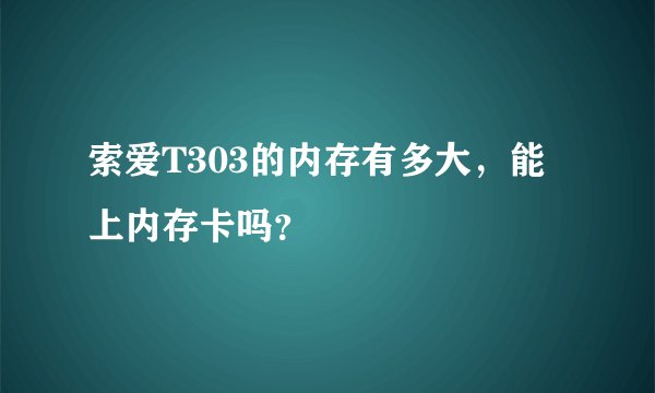 索爱T303的内存有多大，能上内存卡吗？