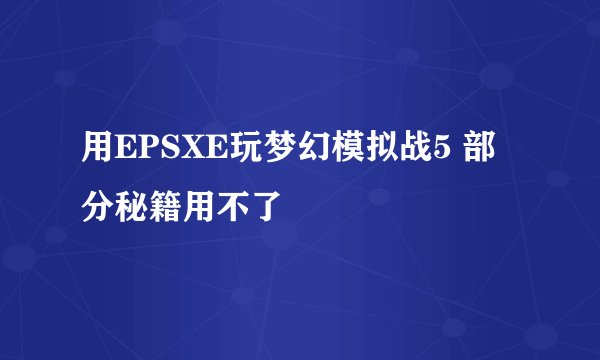 用EPSXE玩梦幻模拟战5 部分秘籍用不了