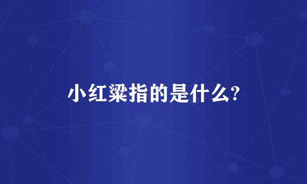 小红粱指的是什么?