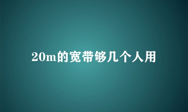 20m的宽带够几个人用