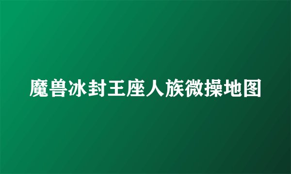 魔兽冰封王座人族微操地图