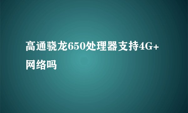 高通骁龙650处理器支持4G+网络吗