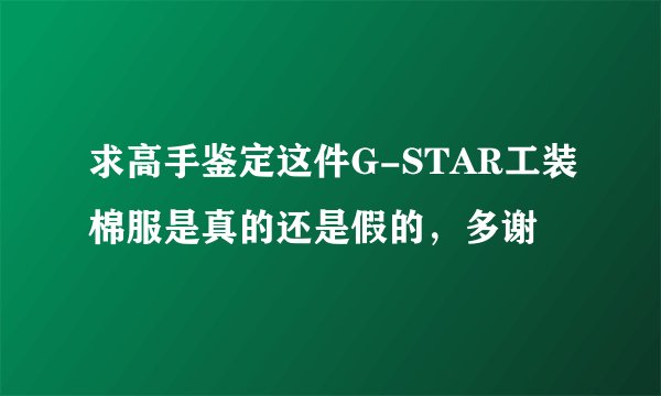 求高手鉴定这件G-STAR工装棉服是真的还是假的，多谢