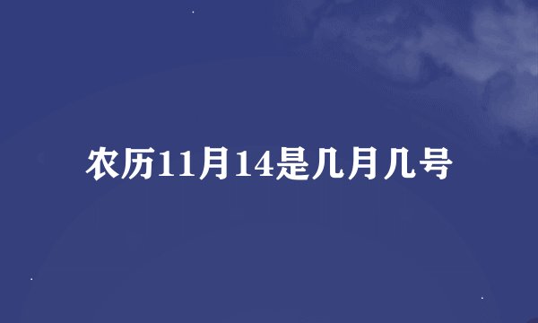 农历11月14是几月几号