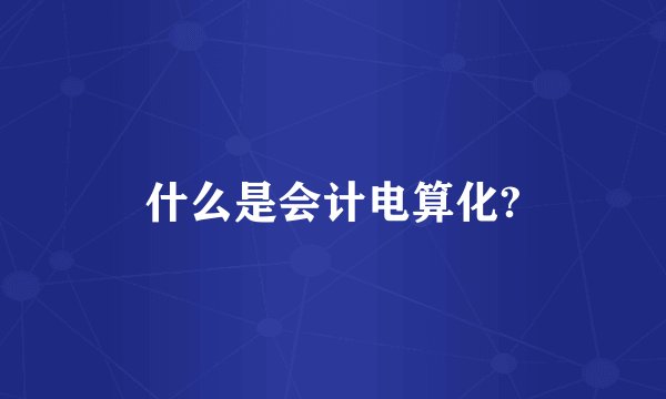 什么是会计电算化?