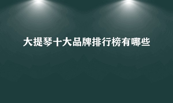 大提琴十大品牌排行榜有哪些
