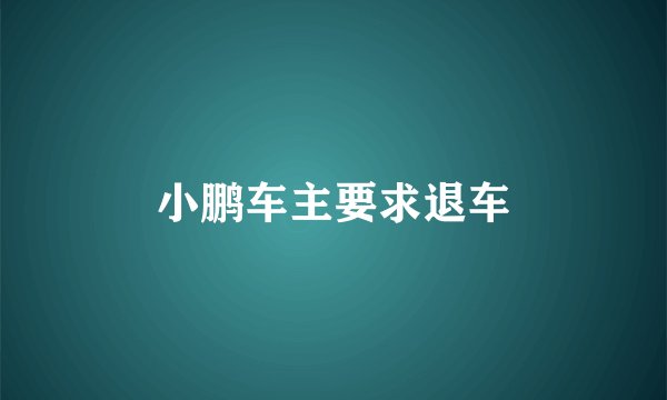 小鹏车主要求退车