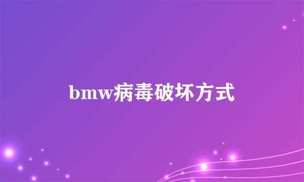bmw病毒破坏方式