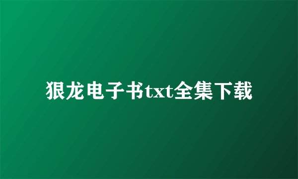 狠龙电子书txt全集下载