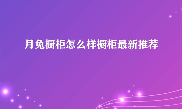 月兔橱柜怎么样橱柜最新推荐