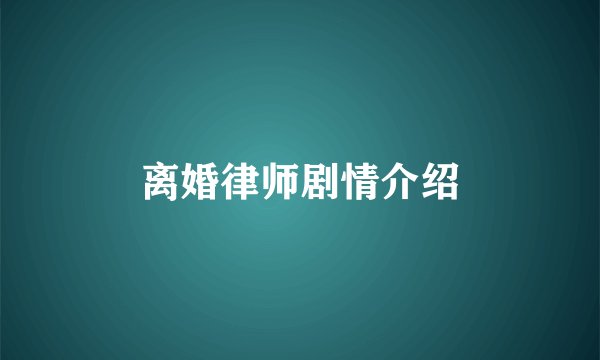 离婚律师剧情介绍